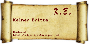 Kelner Britta névjegykártya